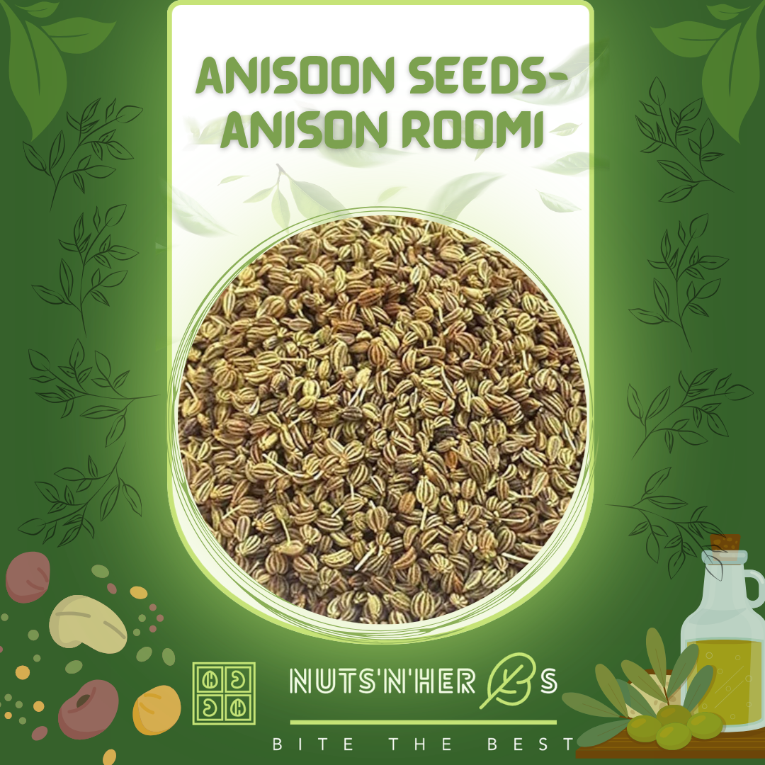 Anisoon Seeds-Aniseed-Anison Roomi-Pimpinella anisum-انیسوں